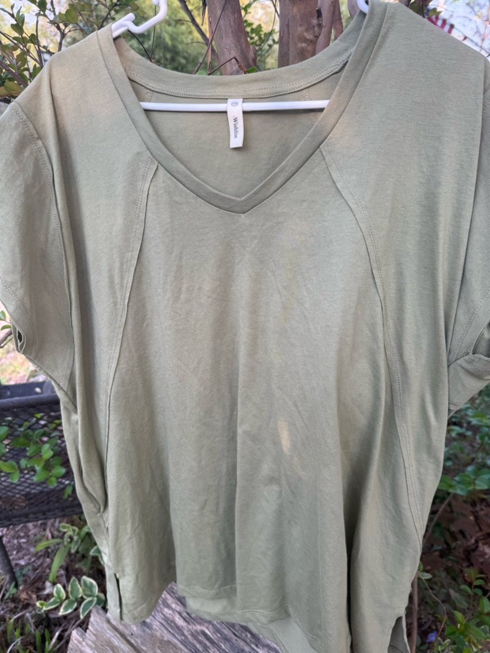 Wishlist Olive Green V-Neck Short Sleeve Tee
